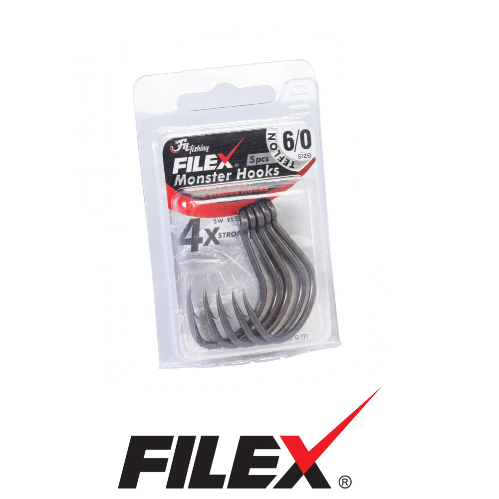 FILEX MONSTER SINGLE HOOKS - 4X STRONG