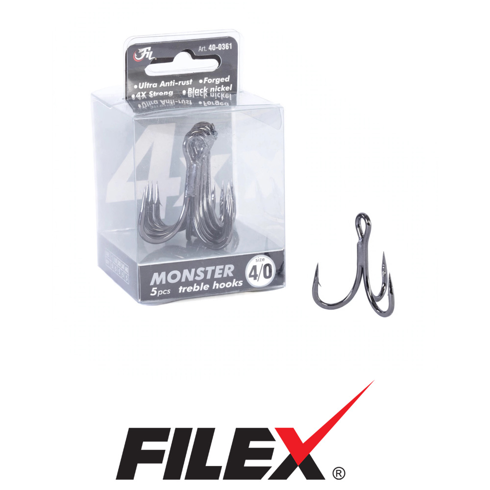 FILEX MONSTER TREBLE HOOKS 4X